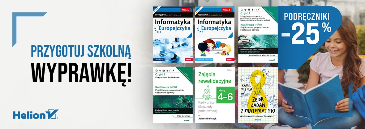 Grafika promocji - Przygotuj szkolną wyprawkę! PODRĘCZNIKI -25%