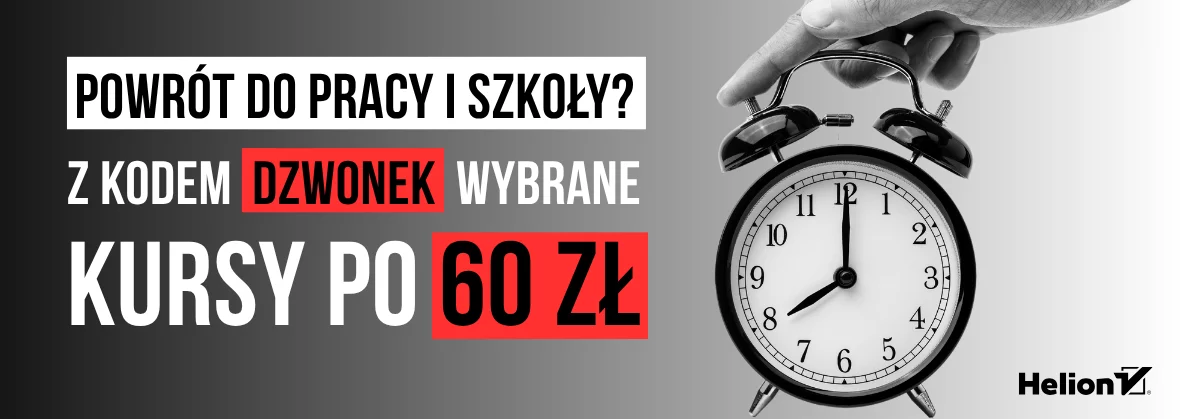 Grafika promocji - Powrót do pracy i szkoły? Z kodem DZWONEK wybrane kursy po 60 zł