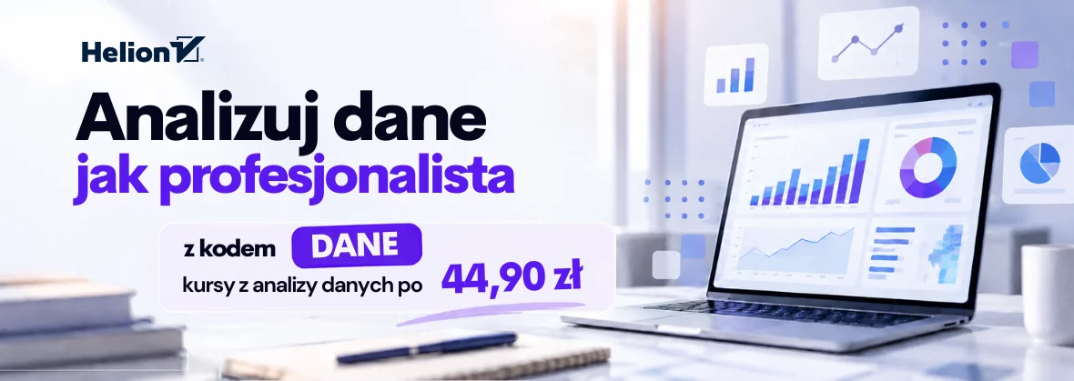 Grafika promocji - Analizuj dane jak profesjonalista [kursy z analizy danych po 44,90 zł]
