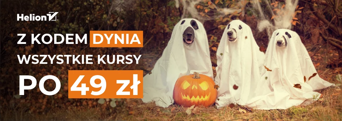 Grafika promocji - Upiornie niskie ceny [Z kodem DYNIA wszystkie kursy po 49 zł]