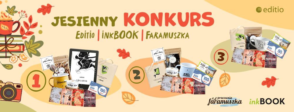 jesienny konkurs ksiązkowy banner promocyjny