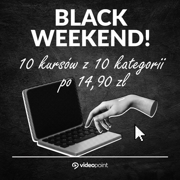 Grafika promocyjna BLACK WEEKEND dla kursów