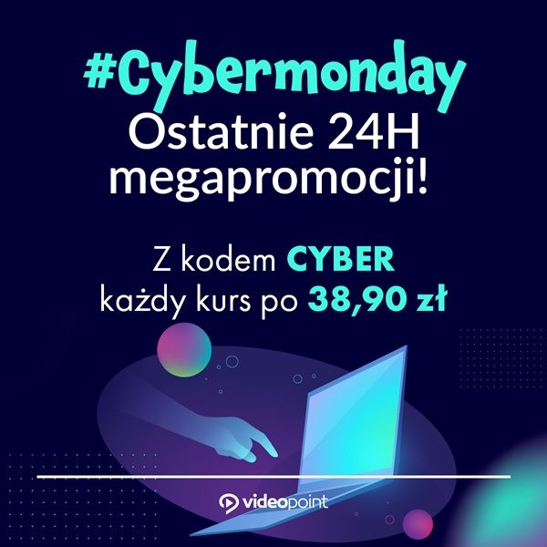 Grafika promocyjna cyber monday dla kursów