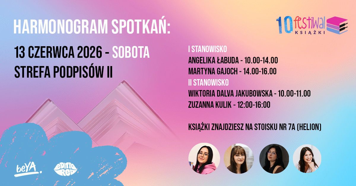 Banner informujący o spotkaniach z autorami