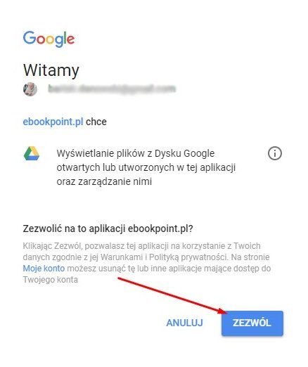 Ustawienie wysyłki plików na Google Drive