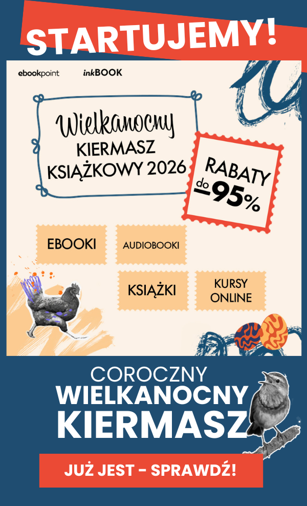 Cześć! Kto czeka na tysiące ebooków i książek w promocji? My! A kto wie gdzie takie rabaty znaleźć? My - i zdradzimy Ci, że trzeba szukać u nas, w księgarni Ebookpoint :) Na Wielkanocnym Kiermaszu Książkowym w Ebookpoint! Łap ebooki, audiobooki i kursy video w cenach od 6,90zł do 39,90zł, a to rabaty sięgające nawet 95%! Do tego książki drukowane z rabatem nawet do -70%. Dodatkowo możesz zgarnąć super nagrody, bo czeka na Ciebie ekstra konkurs, w którym partnerują nam inkBOOK Polska oraz marka Bezdroża!