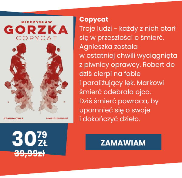 Troje ludzi - każdy z nich otarł się w przeszłości o śmierć. Agnieszka została w ostatniej chwili wyciągnięta z piwnicy oprawcy. Robert do dziś cierpi na fobie i paraliżujący lęk. Markowi śmierć odebrała ojca. Dziś śmierć powraca, by upomnieć się o swoje i dokończyć dzieło.Nowa powieść Mieczysława Gorzki