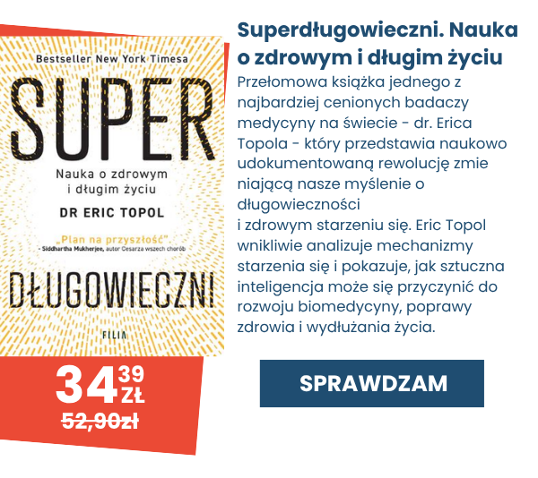 Nowość! Przełomowa książka jednego z najbardziej cenionych badaczy medycyny na świecie - dr. Erica Topola - który przedstawia naukowo udokumentowaną rewolucję zmie­niającą nasze myślenie o długowieczności i zdrowym starzeniu się