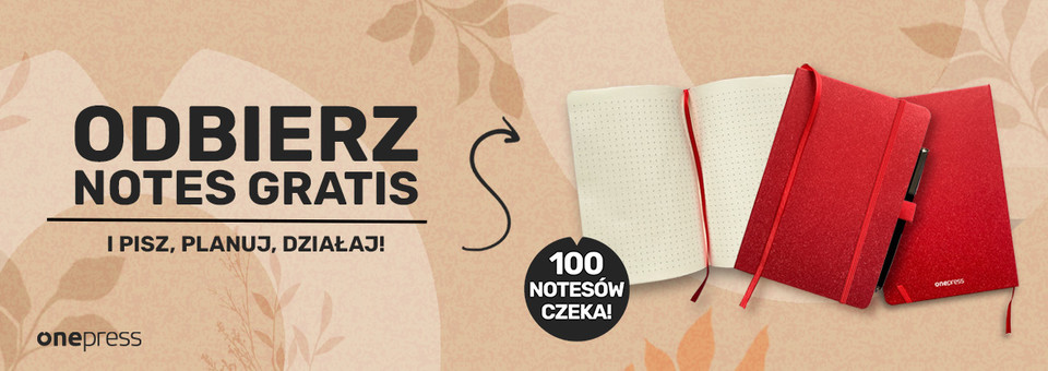 Odbierz NOTES gratis! Zrób zamówienie za min. 100 zł i otrzymaj NOTES gratis!