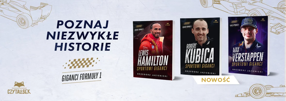 Robert Kubica, Max Verstappen, Lewis Hamilton, Sportowi Giganci, Giganci Formuły 1, książki dla dzieci