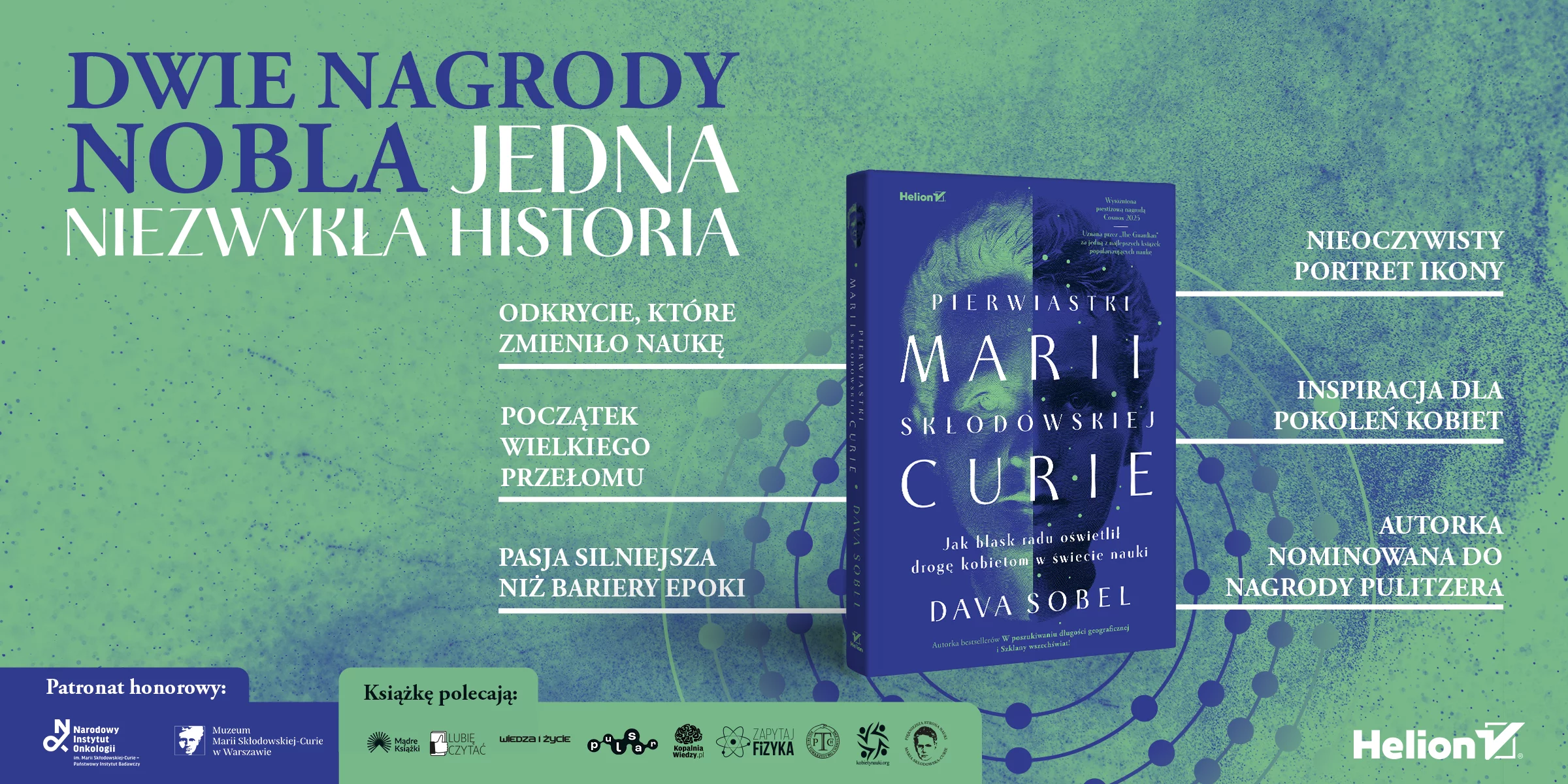 Grafika slider Dava Sobel: Pierwiastki Marii Curie