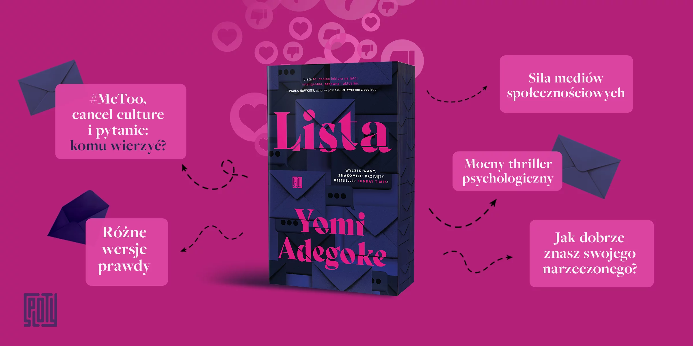 Grafika slider Lista, #meetoo, cancel culture, Yomi Adegoke, bestseller, thriller