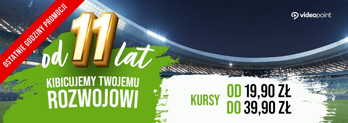 Urodziny Videopoint - kursy od 19,90 zł do 39,90 zł!
